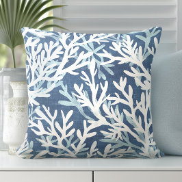 Blue Coral Pillow | Korallendekorative Kissen