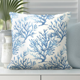 Blue Coral Pillow | Korallenwirbelkissen Kissen