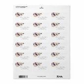 Blue & Coral Pink Blütenfrühlingsetiketten Adressaufkleber (Vorne)