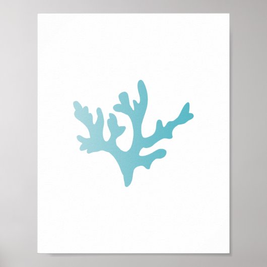 Blue Coral Reef Beach Art Print Poster (Vorne)