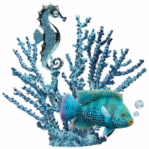Blue Coral Reef Schlüsselanhänger Fotoskulptur Schlüsselanhänger