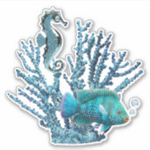Blue Coral Reef Sticker (Vorderseite)