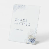 Blue Coral Seashells Beach Wedding Cards & Gifts Sockelschild (Vorderseite)