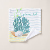 Blue Coral, Seashells & Blue Pearl Badhandtuch Set (Waschlappen)