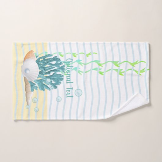 Blue Coral, Seashells & Blue Pearl Badhandtuch Set (Handtuch)