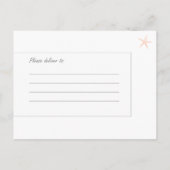 Blue Coral Starfish Save the Date Postkarten (Rückseite)