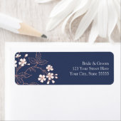 Blue Coral Wedding Custom Rücksendeadressen-Aufkle (Insitu)