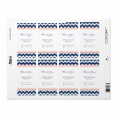 Blue Coral Zickzack Wedding Labels (Vorne)