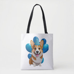 Blue Corgi Birthday Classic T - Shirt (1) Tasche