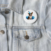 Blue Corgi Birthday Classic T - Shirt Button (Beispiel)
