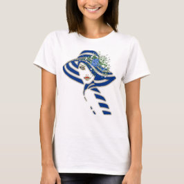 Blue Corn Blume & White Roses Wedding T-Shirt