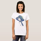 Blue Corn Blume & White Roses Wedding T-Shirt (Vorne ganz)