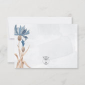 Blue Cornblumen & Wheat Field Blue Wedding RSVP Karte (Rückseite)