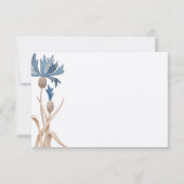 Blue Cornblumen & Wheat Field Modernes Abendessen RSVP Karte (Rückseite)