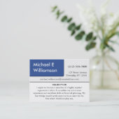 Blue Corner RESUME Business Cards Visitenkarte (Stehend Vorderseite)