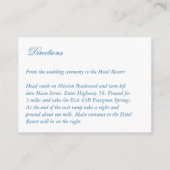 Blue Corner Scroll Hochzeitsempfang Begleitkarte (Rückseite)