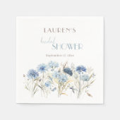 Blue Cornflores Wildblumen Brautparty Serviette (Vorderseite)