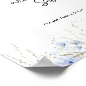 Blue Cornflower Baby Dusche Babys sind süß Poster (Ecke)