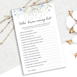 Blue Cornflower Baby Shower kennt Mommy Best