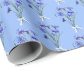 Blue Cornflower Bouquets Geschenkpapier (Rolleneckpunkt)