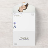 Blue Cornflower Foto Wedding All In One Einladung (Außenbereich)