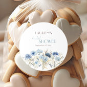 Blue Cornflower Hydrangea Brautparty Runder Aufkleber