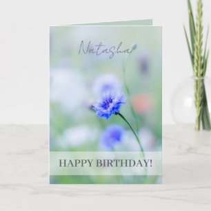 Blue Cornflower Personalisiert Happy Birthday Karte
