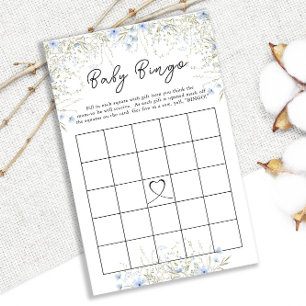 Blue Cornflower Wildblume Baby Dusche Bingo