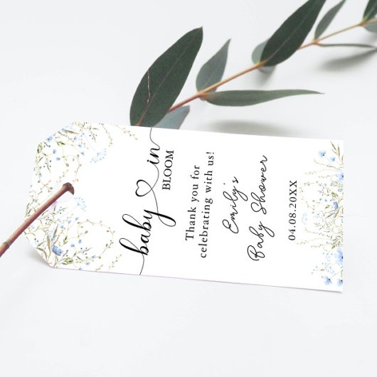 Blue Cornflower Wildblume Baby Dusche Vielen Dank Geschenkanhänger