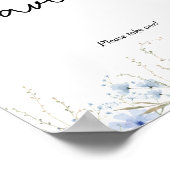 Blue Cornflower Wildblume Baby Duschfavoriten Poster (Ecke)