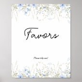 Blue Cornflower Wildblume Baby Duschfavoriten Poster (Vorne)