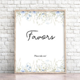 Blue Cornflower Wildblume Baby Duschfavoriten Poster