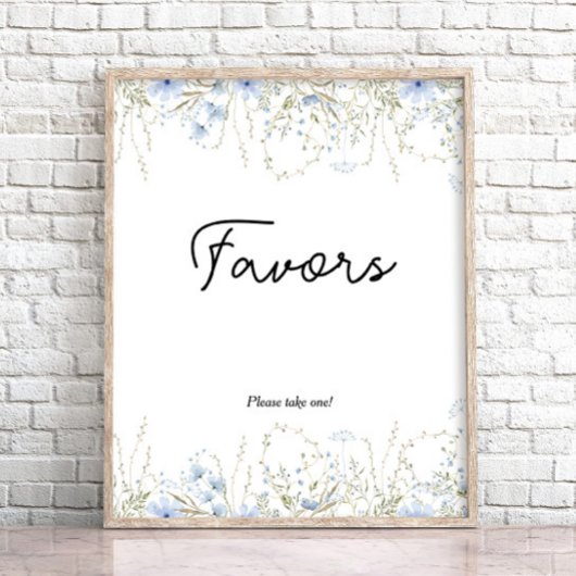 Blue Cornflower Wildblume Baby Duschfavoriten Poster