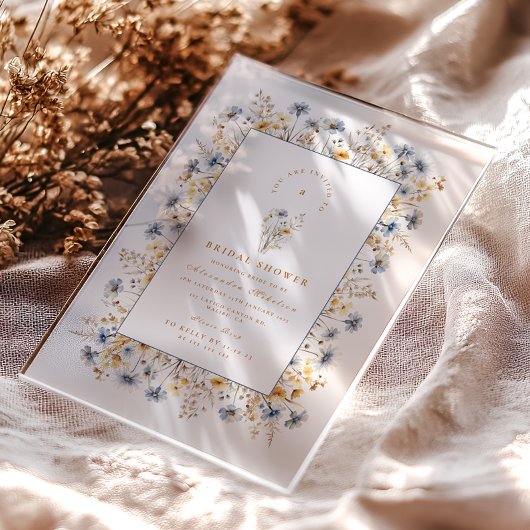 Blue Cornflower Wildblume Brautparty Acryleinladungen