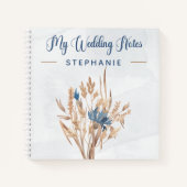 Blue Cornflowers & Wheat Field Bride Notebook Notizblock (Vorderseite)