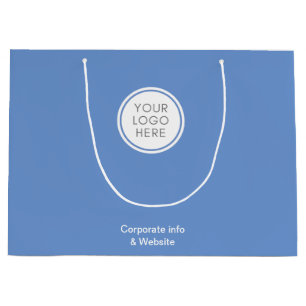 Blue Corporate Tasche mit Logos und Firmendetails Große Geschenktüte