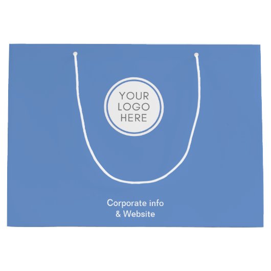 Blue Corporate Tasche mit Logos und Firmendetails Große Geschenktüte (Vorderseite)