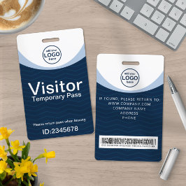 Blue Corporate Visitor Pass ID Barcode mit benutze Ausweis