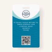 Blue Corporate Visitor Pass ID QR Code Ausweis (Rückseite)