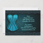 Blue Corset Lingerie Bridal Dusche Einladung (Rückseite)