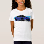 Blue Corvette C7 mit blauen Streifen T-Shirt (Vorderseite)