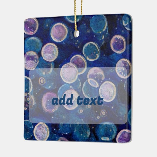 Blue Cosmic Orbs Keramikornament (Links)