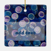 Blue Cosmic Orbs Keramikornament (Rückseite)