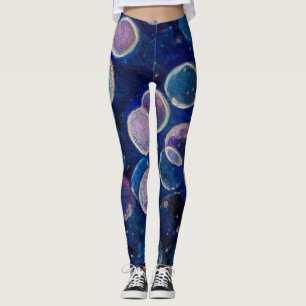 Blue Cosmic Orbs Leggings
