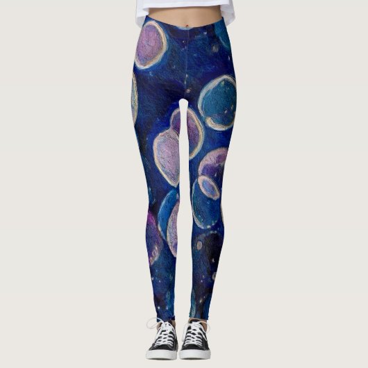 Blue Cosmic Orbs Leggings (Vorderseite)
