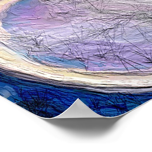 Blue Cosmic Orbs Poster (Ecke)