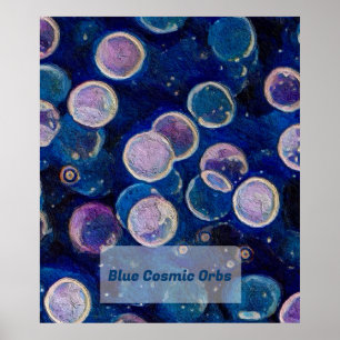 Blue Cosmic Orbs Poster