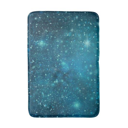 Blue Cosmic Spacey Starry Sky Badematte (Vorderseite Vertikal)