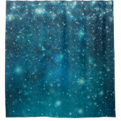 Blue Cosmic Spacey Starry Sky Duschvorhang (Vorderseite)