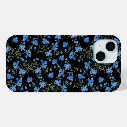 Blue Cosmos Flowers Case-Mate iPhone Hülle (Rückseite (Horizontal))